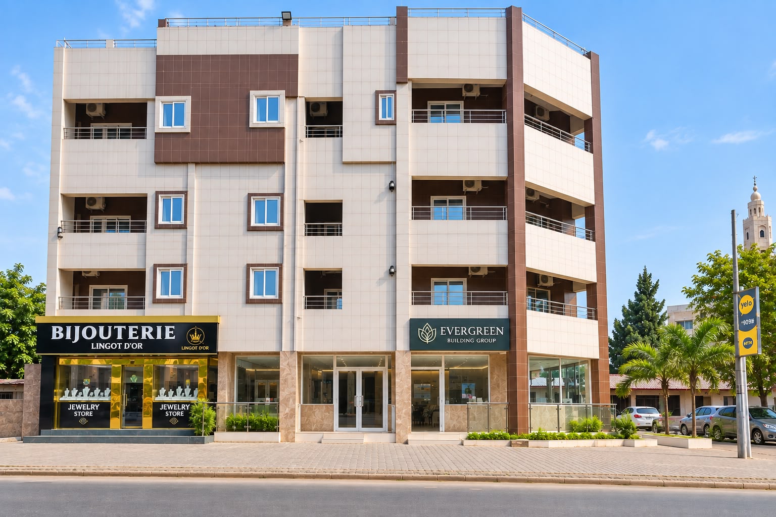 Façade principale de Corner Plaza
